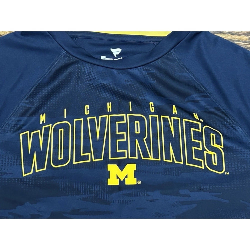 Michigan Wolverines Fanatics Blue Short Sleeve Crew Neck Adult Large
